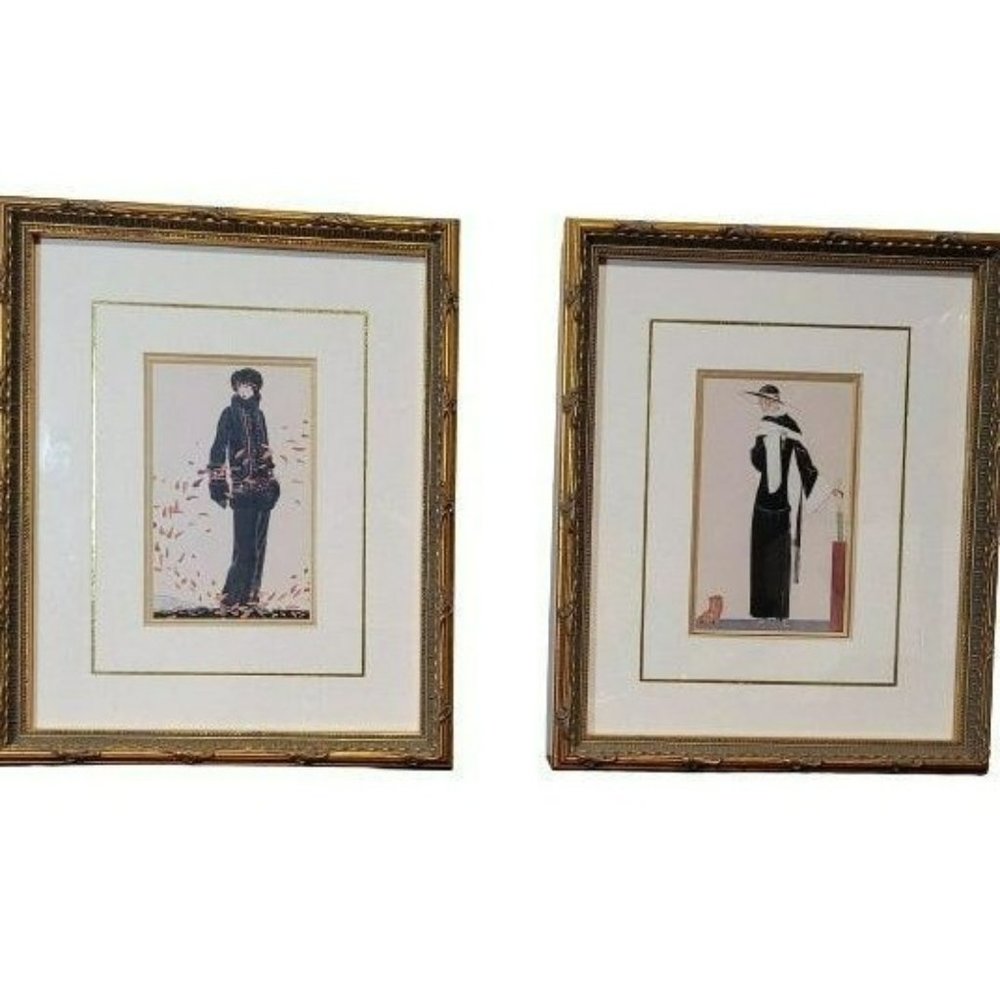 The Bombay Company Framed Fashion Art Prints, La Ronde Des Feuilles and Au Revoi
